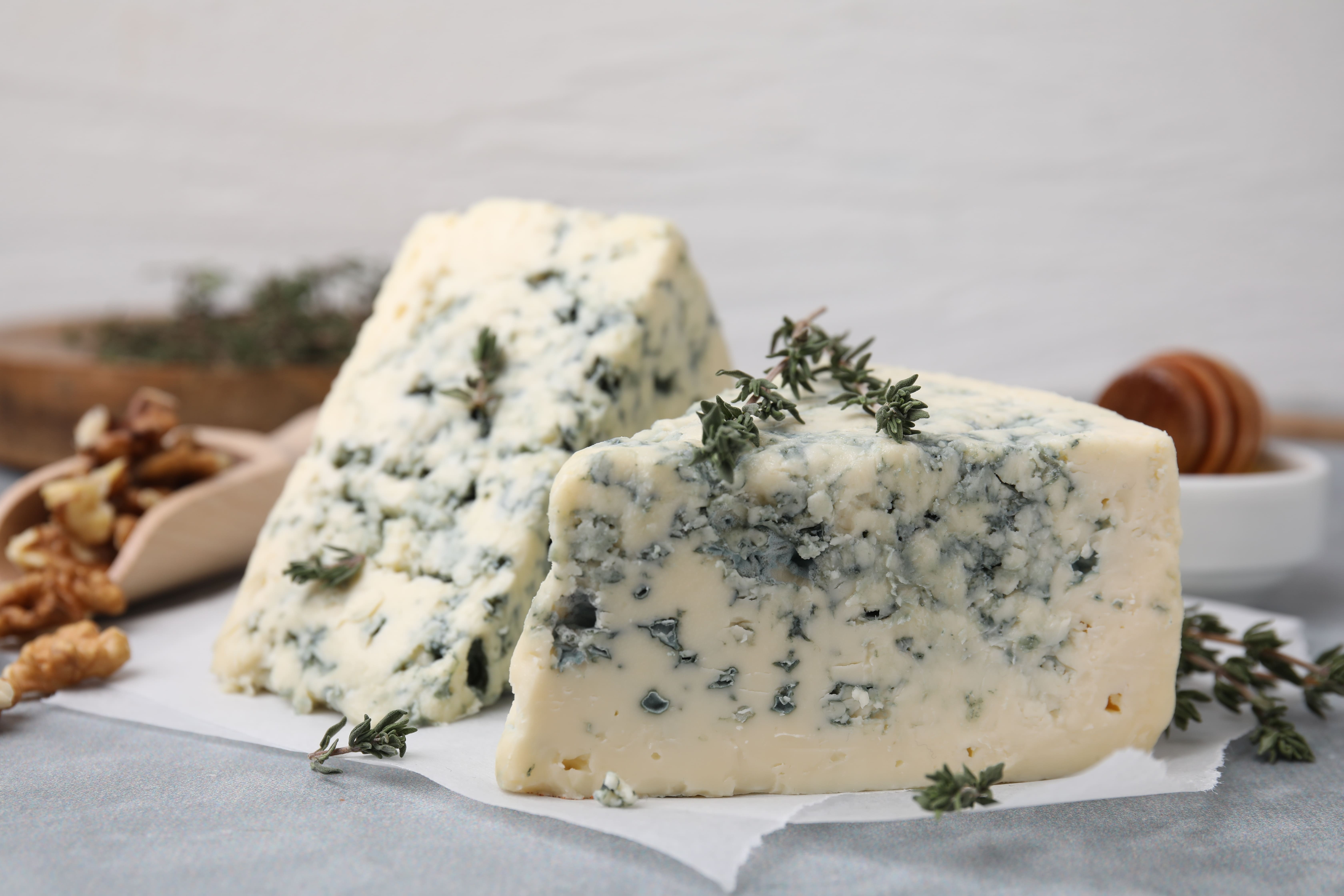 Blue cheese made with blue mold